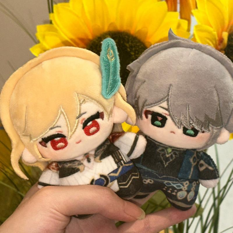 10cm Anime Genshin Impact Alhaitham Kaveh Cyno Tighnari Poupée Peluche Imprimée Périphérique Anime Nunu Corps Peluche Porte-Clés Jouets Cadeaux d'Anniversaire