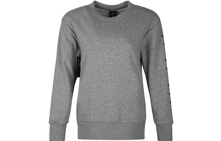 Nike Sweatshirts Women s Gray Crew Neck Moderate Regular AT0600-063 S