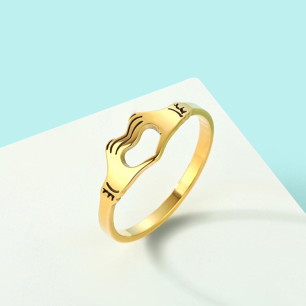 Kinitial Stainless Steel Scissors Egypt Eye of Ra Ghost Bee Gun Finger Knuckle Ring Women Wedding Party Jewelry Birthday Gift