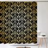Retro European Pattern Shower Curtain Print Modern Nordic Minimalist Polyster Home Decor Bathroom Curtain with Hooks