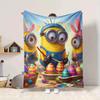 1Pc Minions Christmas Celebration Blanket Soft And Comfortable Casual Warm Camping Travel Christmas Halloween Gift M91754