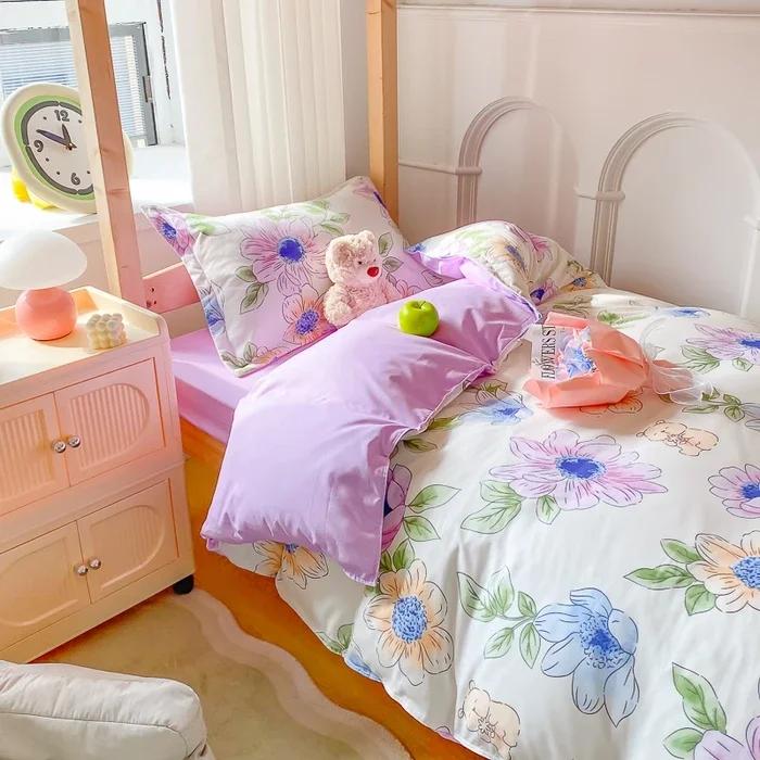 Plant Cashmere Student Dormitory Three-piece Bed Kit Single Double Household Bed Sheet Quilt Cover Popular