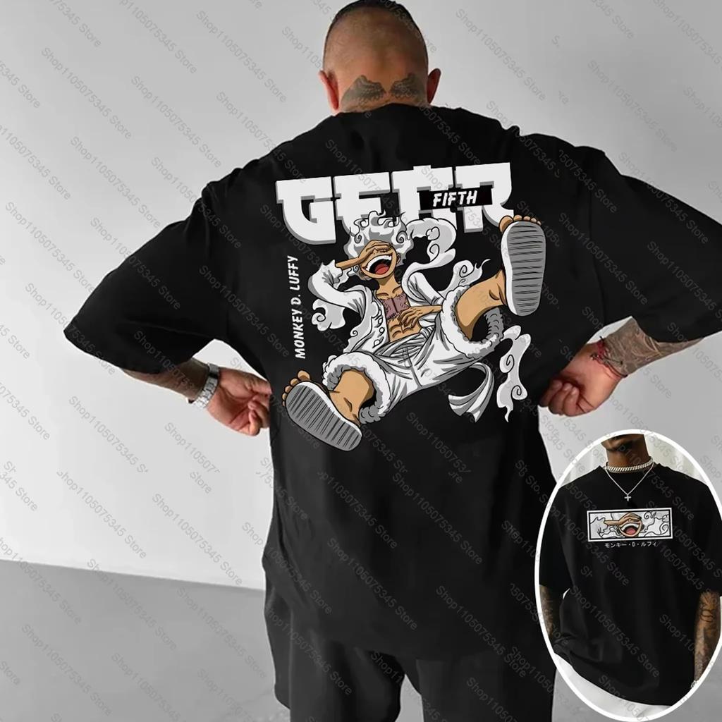 Japanese Anime ONE PIECE Summer T-shirt Casual Sports Fitness Loose Oversized Comfortable Cotton Short Sleeves for Men and Women