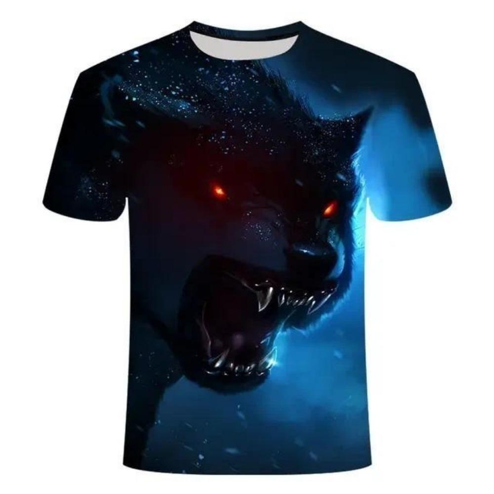 New Pattern Wolf T-shirt Men's and Women's Fashion T-shirt 3D Casual Shirt