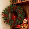 60pcs Christmas Artificial Pine Branches with Red Berries for DIY Crafts Wreaths Home Decor and Christmas Tree Ornaments