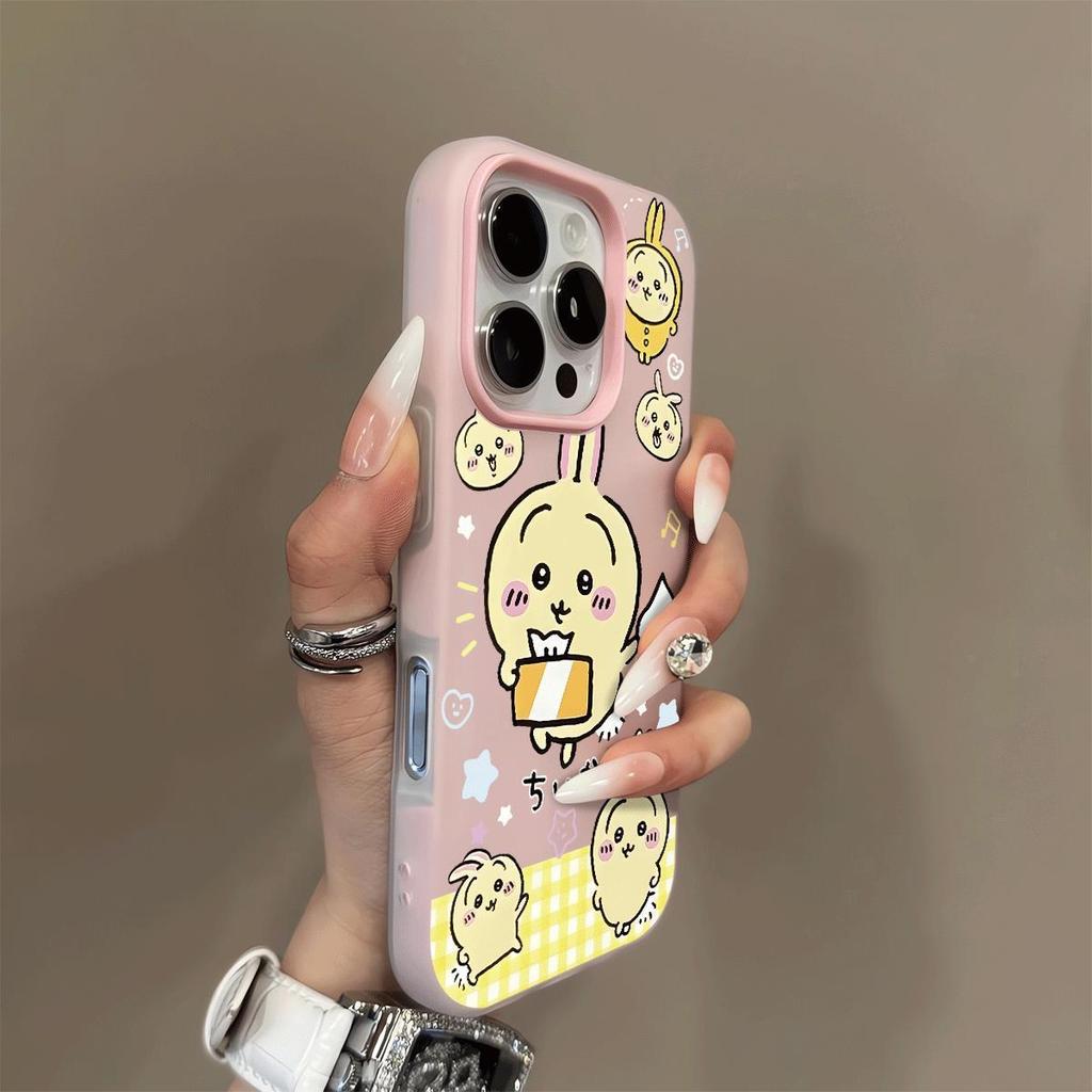 Yellow Plaid Usagi iPhone 17pro/16 Jelly & Drop-proof Case