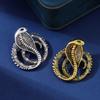 Personalized Retro Cobra Brooch with Diamond Chest Flower Twelve Zodiac Animals Snake Animal Chest Badge