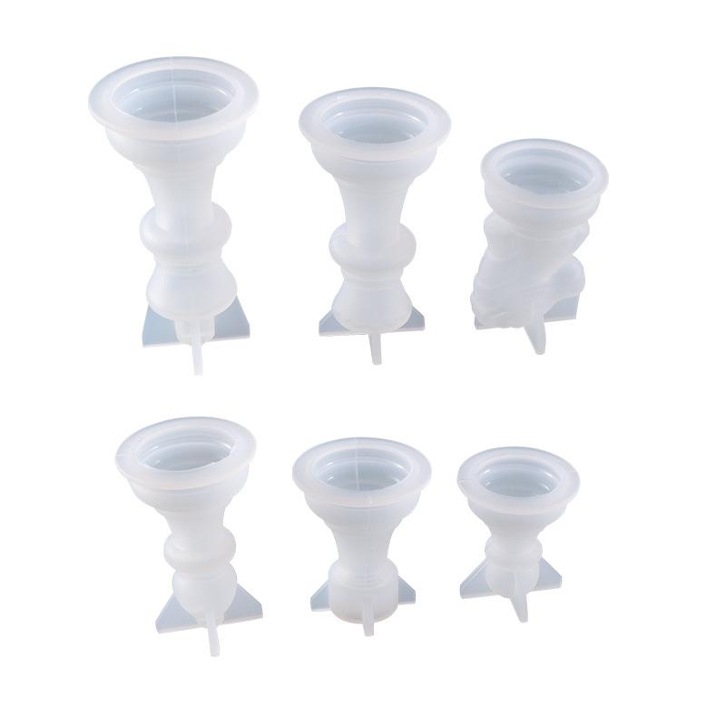 6Pcs/Set DIY Crystal Epoxy Resin Mold 3D Chess Piece Silicone Mould For Resin