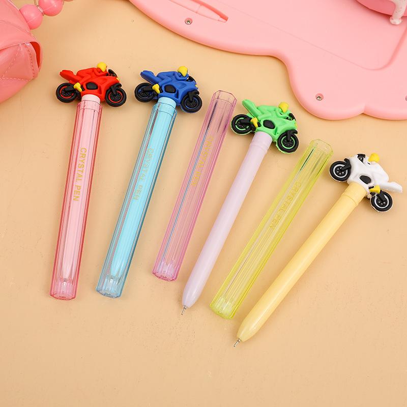 10pcs 0.5mm Creative Soft Rubber Head Cool Sports Car Motorcycle Styling Neutral Pen Black Water Pen Graffiti Hand Account Pen Stationery Gift