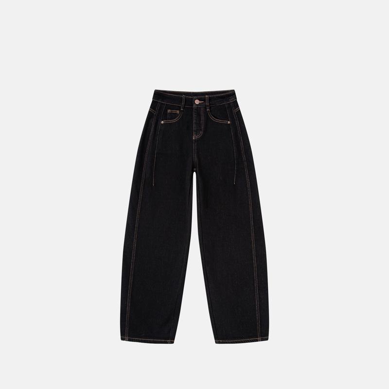 Anti-Fading Women s High Waist Gold Flocked Jeans - 2025 Winter Collection S