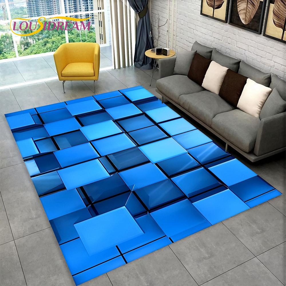 3D-Vortex-Illusionsteppich, abstrakter geometrischer optischer Teppich für Wohnzimmer, Schlafzimmer, Sofa, Fußmatte, Dekor, rutschfeste Bodenmatte