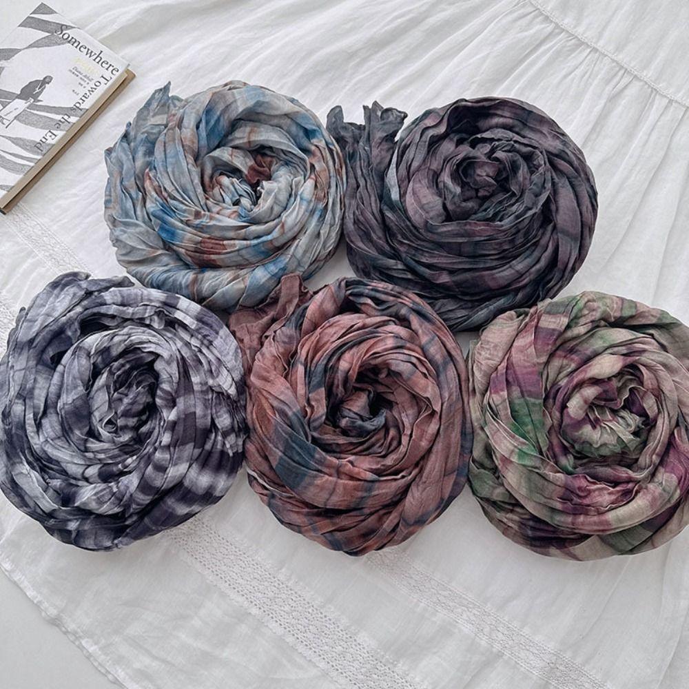 Folded Warm Scarf Cotton Neckerchief New Silk Scarf  Autumn Winter