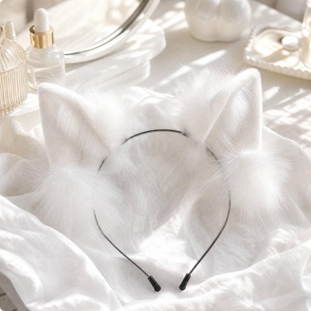 Ohren-Stirnband aus Kunstfleece, weiches, tierisches, verspieltes Kopfschmuck für Cosplay,