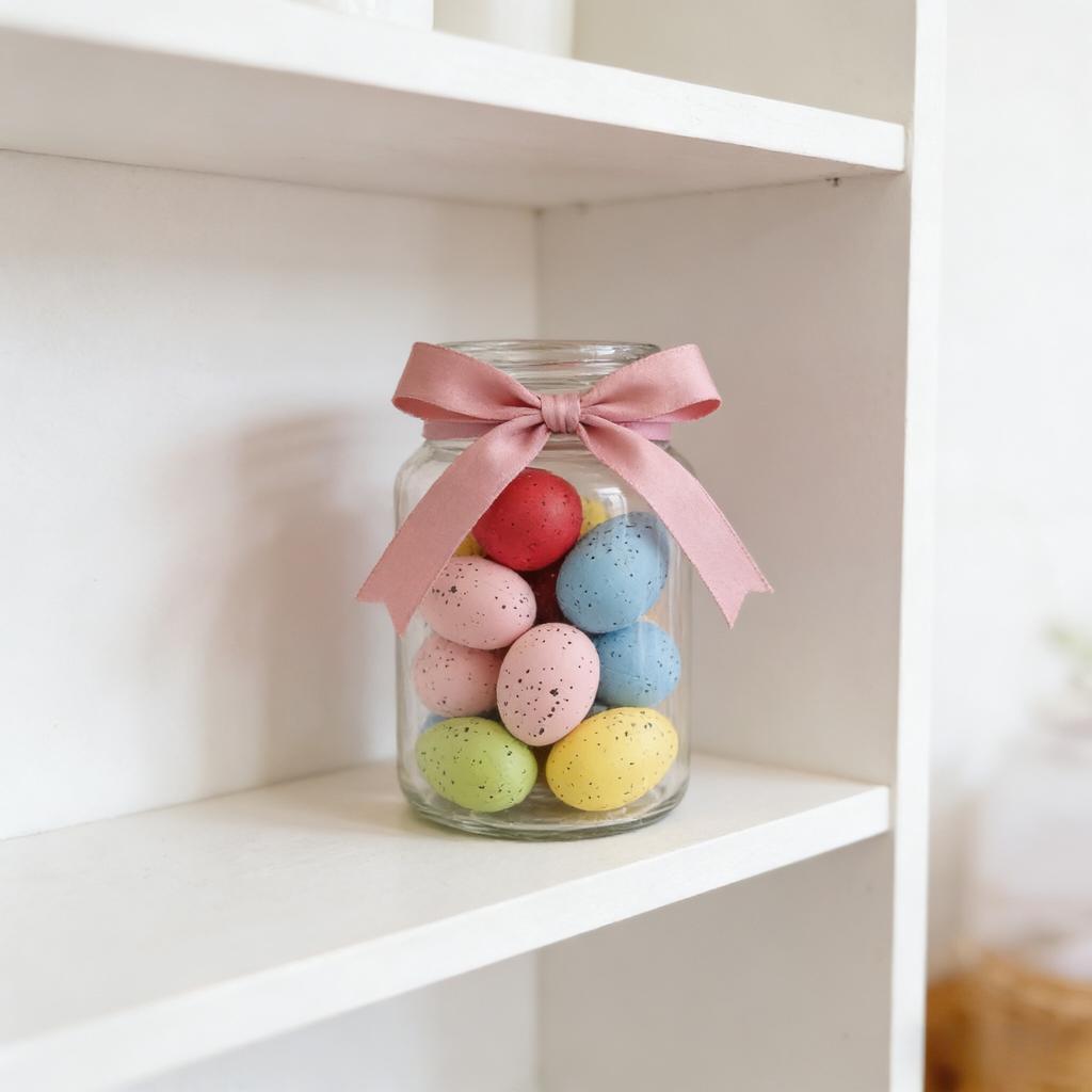 20 st Påskägg, Mini Duvägg, Påskpresenter, Prickiga Påskägg Dekorerade med Blomsterkrans, Simulerade Ägg, Heminredning
