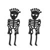 Skull Stud Drop Earrings Pair, Halloween Alloy Statement Jewelry for Costume Styling, Stage Looks and Theme Parties