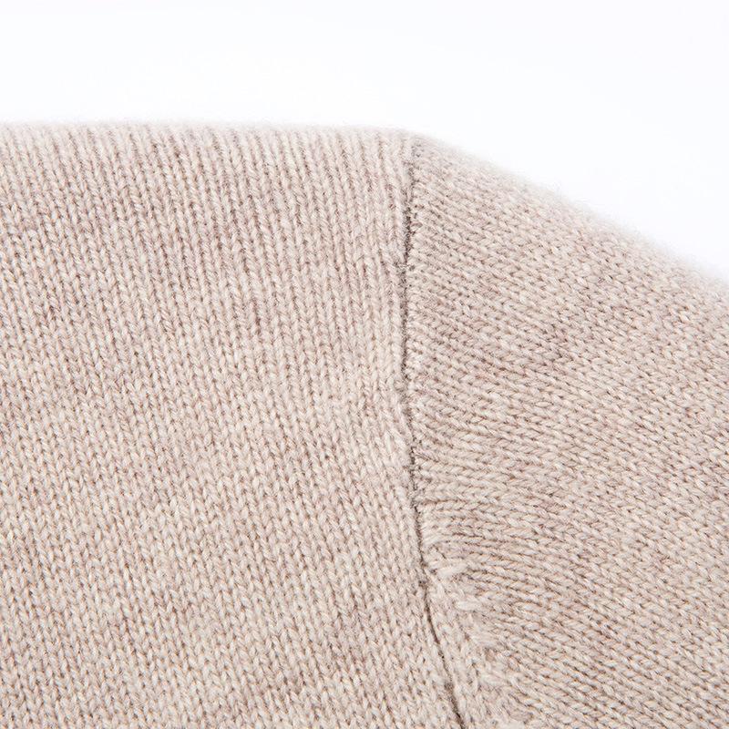Men's Thickened 460g Cashmere Wool Sweater with Zipper, Half-High Collar, Warm Knitwear for Autumn/Winter.