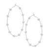 1 Pair Women Large Hoop Earrings Faux Pearl Round Circle Exaggerated Style Party Prom Formal Occasion Ear Hoop Ear Jewelry