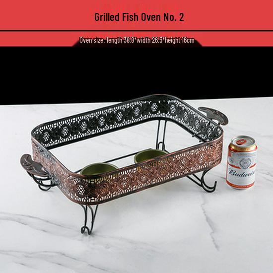 Rostfritt Stål Dubbelörad Djup Rektangulär Bak- och Grillplåt för Fisk och Skaldjur