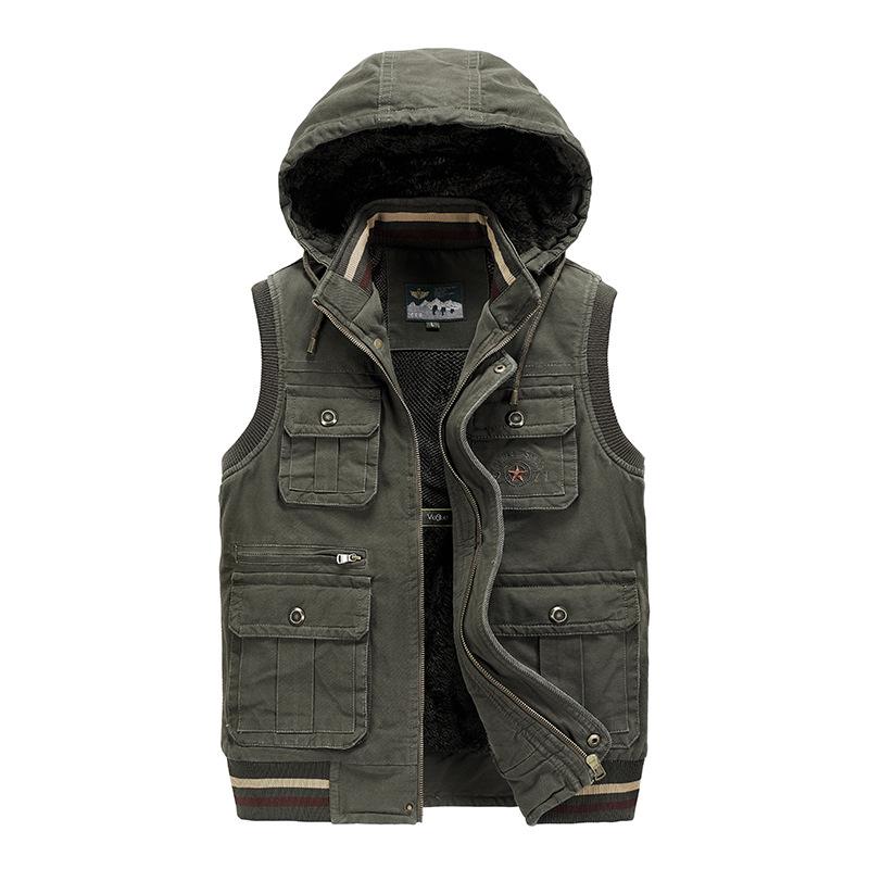 Men's Plus Size Fleece-Lined Outdoor Workwear Vest with Multi Pockets - New Autumn Arrival