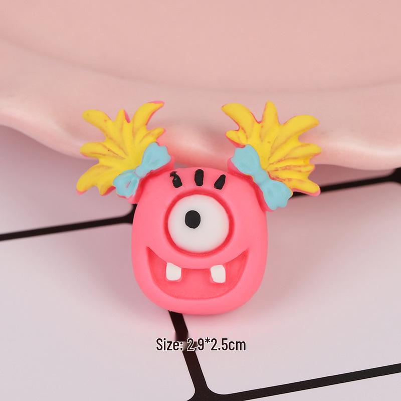 Handmade Cartoon Monster Resin Phone Case, Hair Clip & Hair Tie Accessories