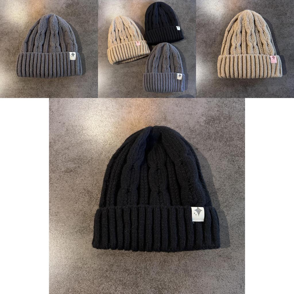 Mens Knit Hat With Solid Color Design Accents Thick Warm Beanie For Winter Sports And Outdoor