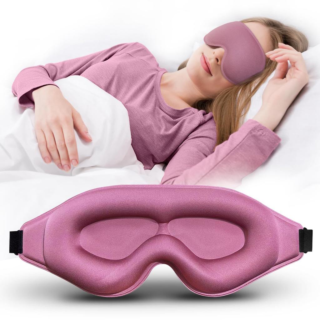 1D Eye Mask, Comfortable & Breathable Sleep Mask with Nose Pad, Adjustable Size Eye Cover for Sleeping, Travel & Nap, Blackout