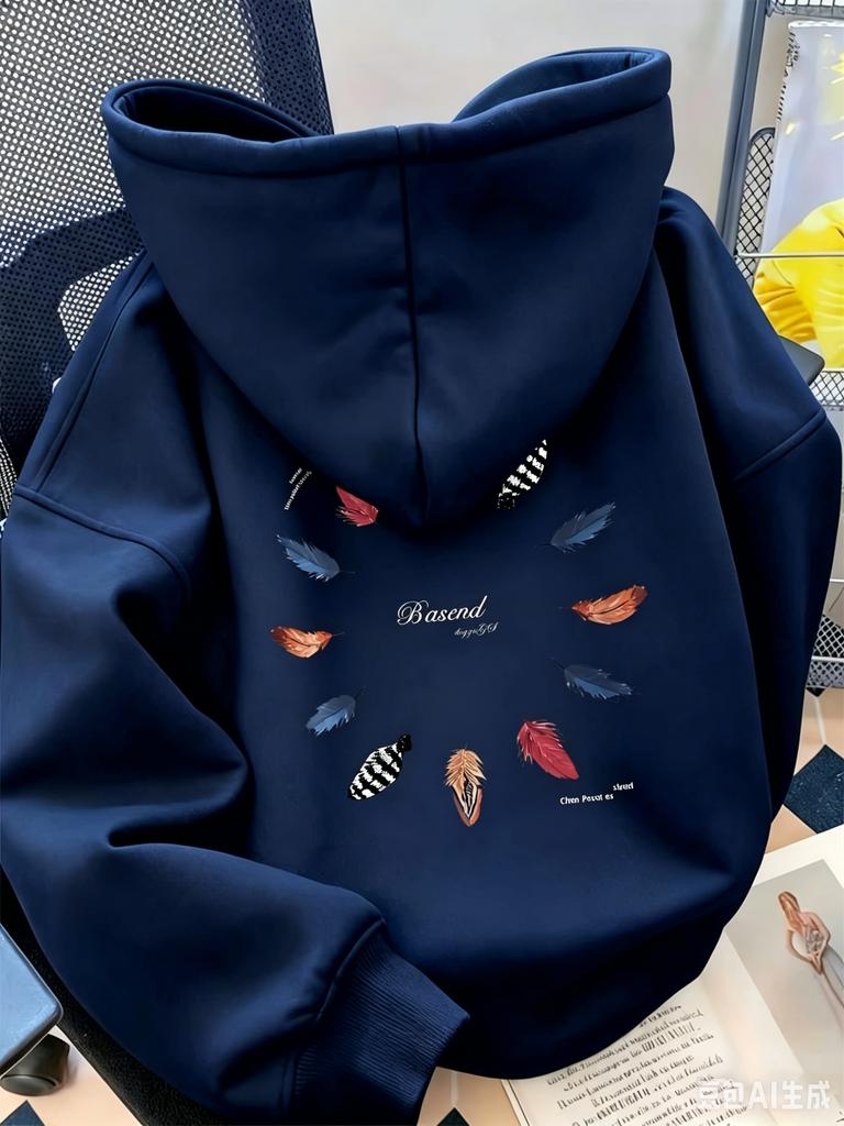 Unisex Dicker Kapuzenpullover für Herbst Winter Bedruckte Muster Trendige Einzigartige Streetwear Lockerer Amerikanischer Stil Kapuzenhemd