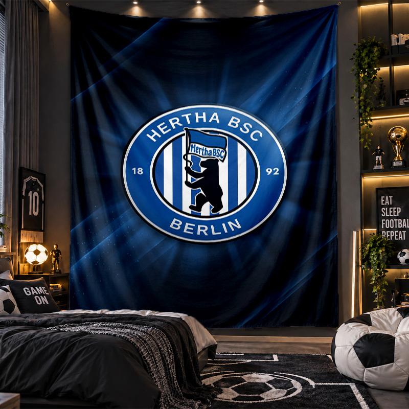 Wandbehang Tapisserie Hertha BSC FC Drucktuch für Wohnzimmer Schlafzimmer Heimdekoration