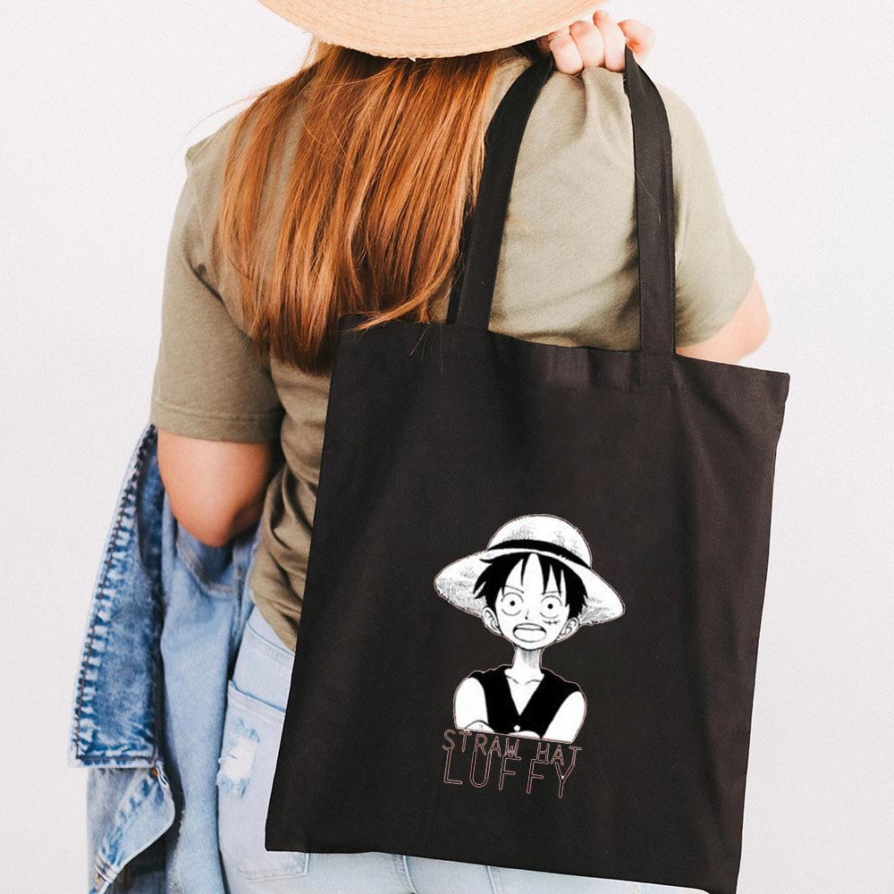 Japan Cartoon Comics One Piece Print Canvas Bag Student Shoulder Bag Tote Bag 0028