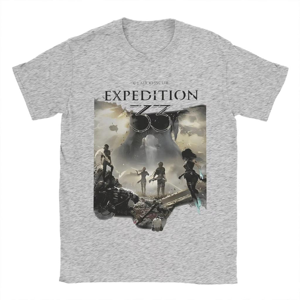 Clair Obscur Expedition 33 Game T Shirt Men's Pure Cotton Humor T-Shirt O Neck Tees Short Sleeve Tops Birthday Gift Summer Top