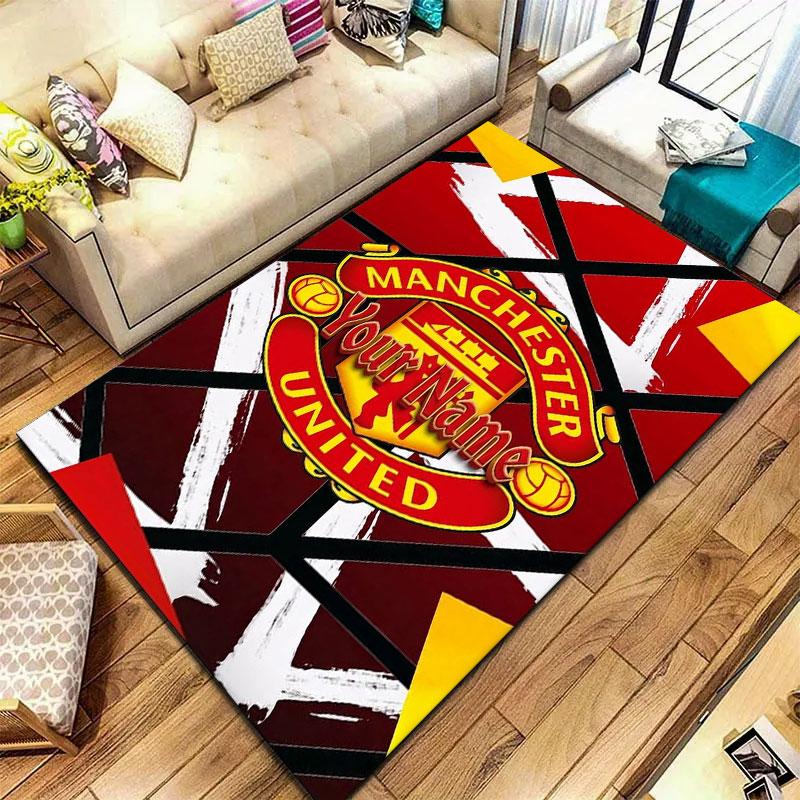 Manchester United F Custom Name Carpet Rug for Living Room Bedroom Home Sofa Decoration,Kids play Non-slip Floor Mat