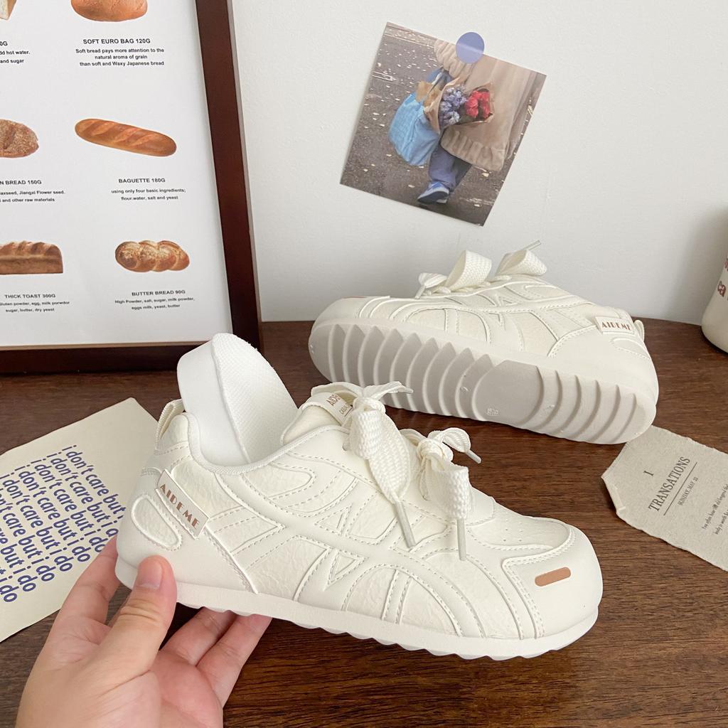 [Uncle Shoe] Board shoe puff ugly cute new niche student platform white shoes women 2025 design moral training shoes women
