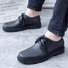 New Men's Casual Single Shoes Round Head Lace-up Daily Solid Color Fashion Low-top Flat Men's Shoes