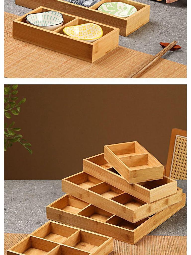 Bamboo Nine-Compartment Snack Tray for Dried Fruits and Hot Pot Side Dishes