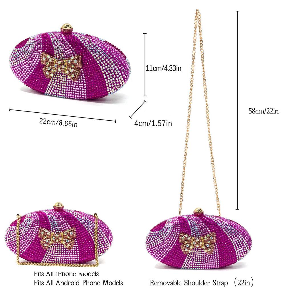 Damen Königsblaue Schleife Strass Handtasche & Spitz Zehen Sandalen Set