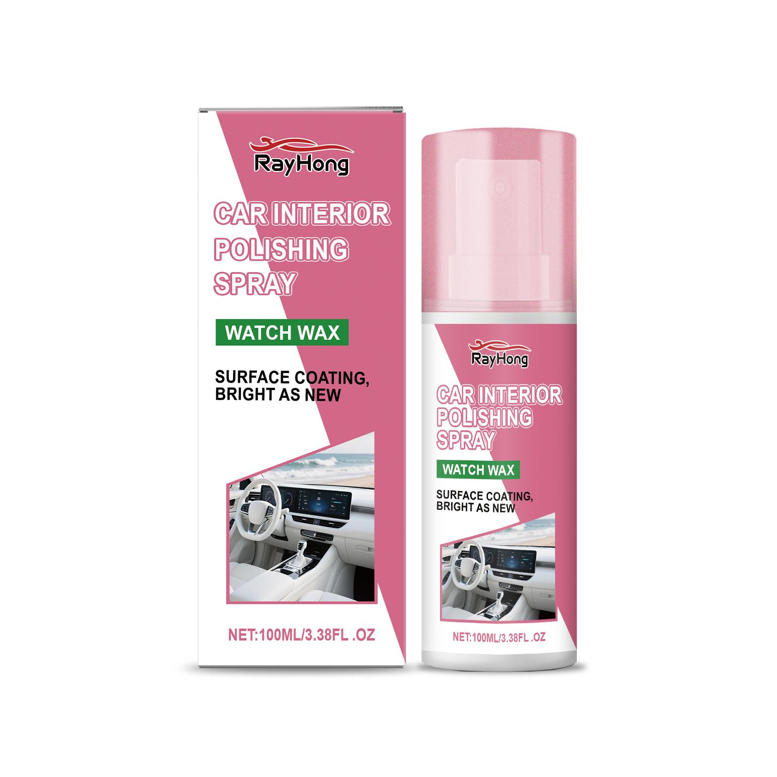

Rayhong Automotive Interior Polishing Care Spray Cleans Stains Inside and Outside Seats, Steering Wheel, Wheels, and Body 100ml