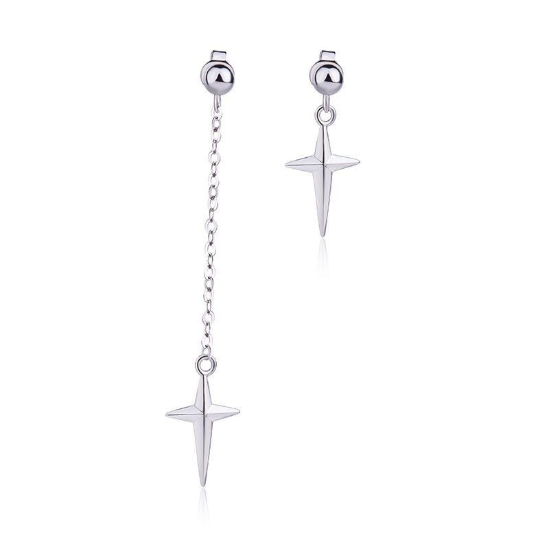 

Asymmetrical Cross Korean Style Christmas Earrings for Women Copper