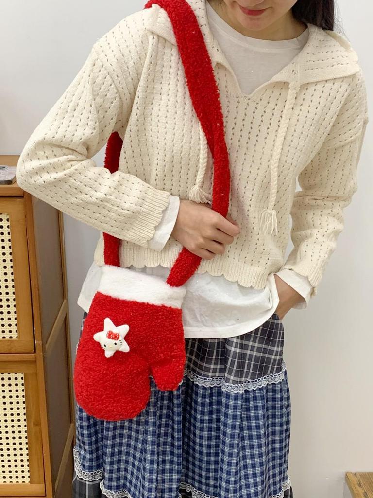 2025 Christmas Cute Plush Crossbody Bag – Versatile, Winter Niche Design