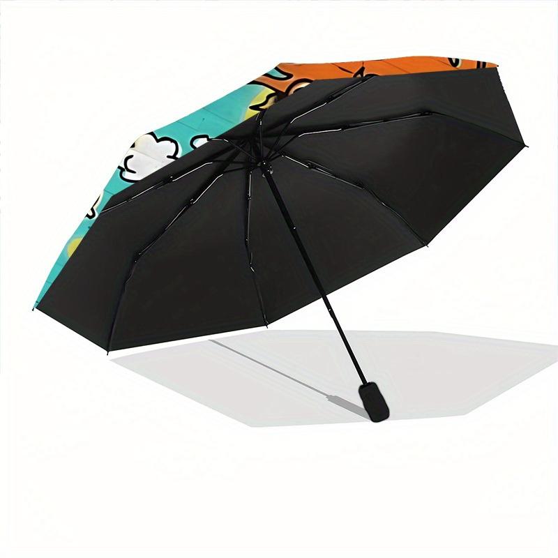 Rugrats Dino Automatic Open Umbrella Compact Foldable Design, Durable Fabric for Casual Travel Companion for Outdoor a0822044