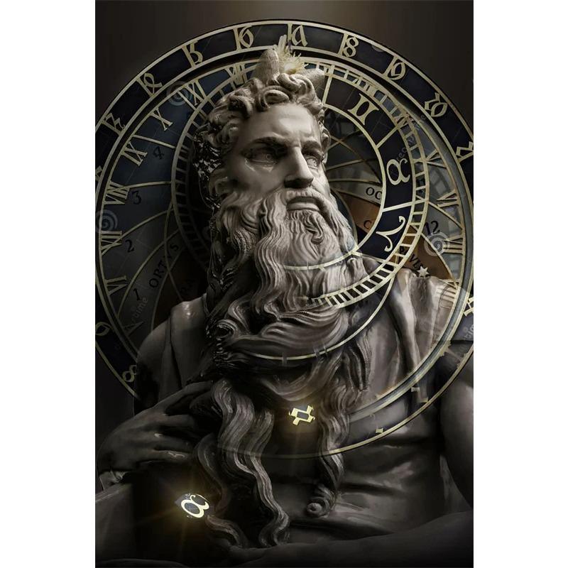 Modern Abstract Greek Statue Poster Zeus Plaster Sculpture Art Canvas Painting David Art Prints Wall Picture for Living Room
