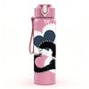 1PC Swirly Intertwined Black Heart Print 750ml Color Plastic Sports Water Bottle Leakproof Flip Straw Lid Suitable for Sports Office Home Use