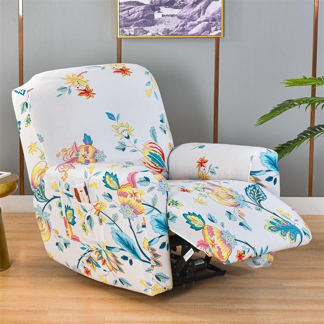 Geometry Printed Flower Stretch Lazy Boy Sofa Cover Recliner Cover Chair Covers For Leather Living Room Recliner Chair Slipcover