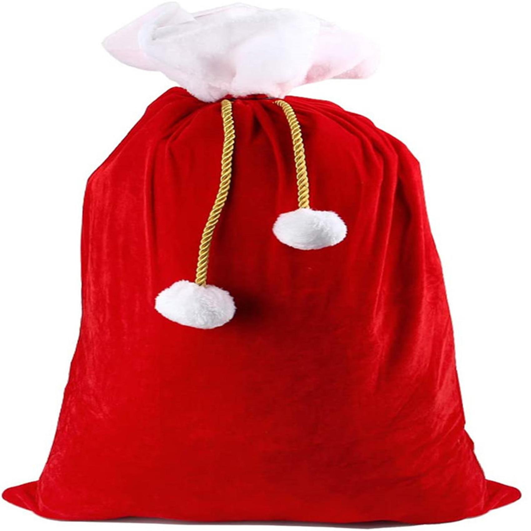 Santa Claus Red Gift Bag Drawstring Velvet Bag Practical Gift Packaging Bag Christmas Gift Bag Gift Holder Decoration Home Party 100x70cm