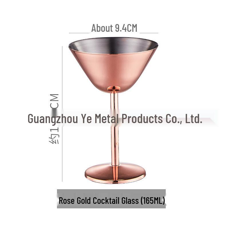 Creative High-Stemmed Stainless Steel Cocktail and Ice Cream Glass