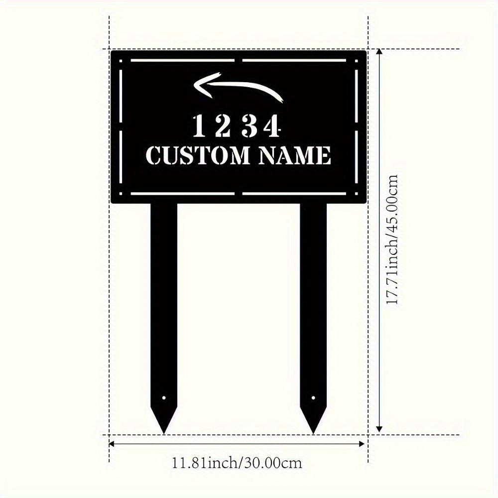 Personalized Metal Location Marker with Spike - Custom House Number Plate for Outdoor, Garden, Yard - Durable, Battery-Free - Great Gift