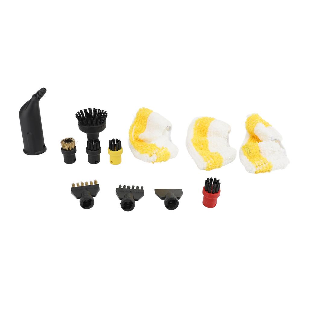 Steam Cleaner Brushes Nozzles Set 5 Round Brushes 2 Flat Brushes 1 Flat Nozzles 1 Extended Nozzle 3 Fibre Cloth for SC1 SC2 SC3 SC4 SC5 CTK10