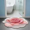 Tapis de sol 3D à fleurs Yousheng Absorbant Séchage rapide Irrégulier Moelleux Floral Lavable Antidérapant Salon Chambre Salle de bain Cuisine Décoration