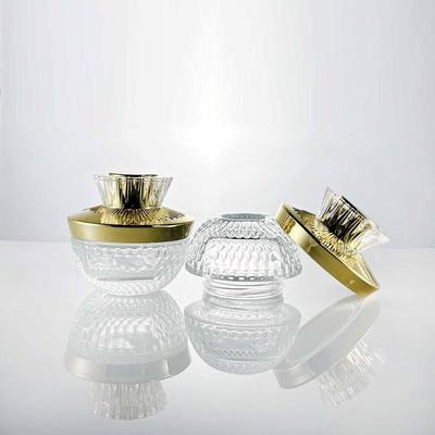 1 Stück Luxuriöses 50g Glas-Gesichtscreme-Tiegel Mit Deckel Kosmetik-Tiegel Behälter Für Creme-Lotion-Tiegel Reise-Lotion-Flasche
