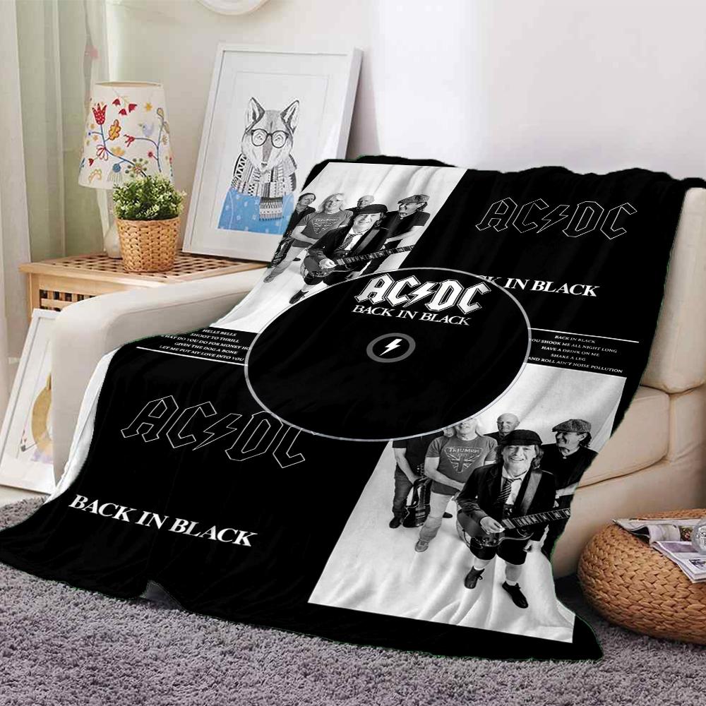 Acdc Back Black Blanket Soft Throw Blanket For Home Bedroom Bed Sofa Travel Office Solid Christmas Blanket