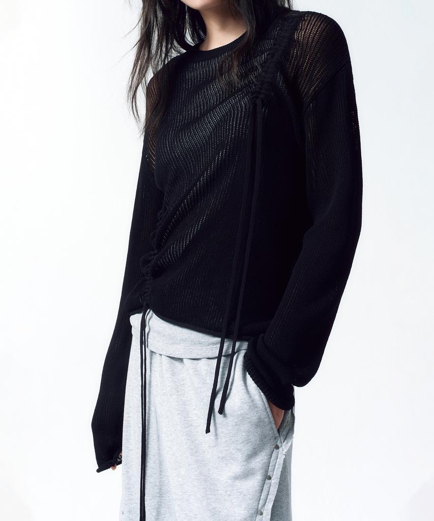 INSILENCE WOMEN Loose Fit Layered Knit Black